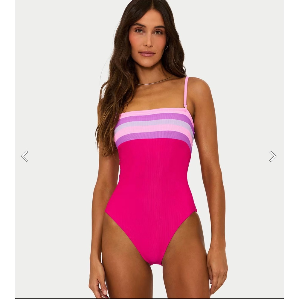 BEACH RIOT Jessa One-Piece XL pink Rasberry purple color block